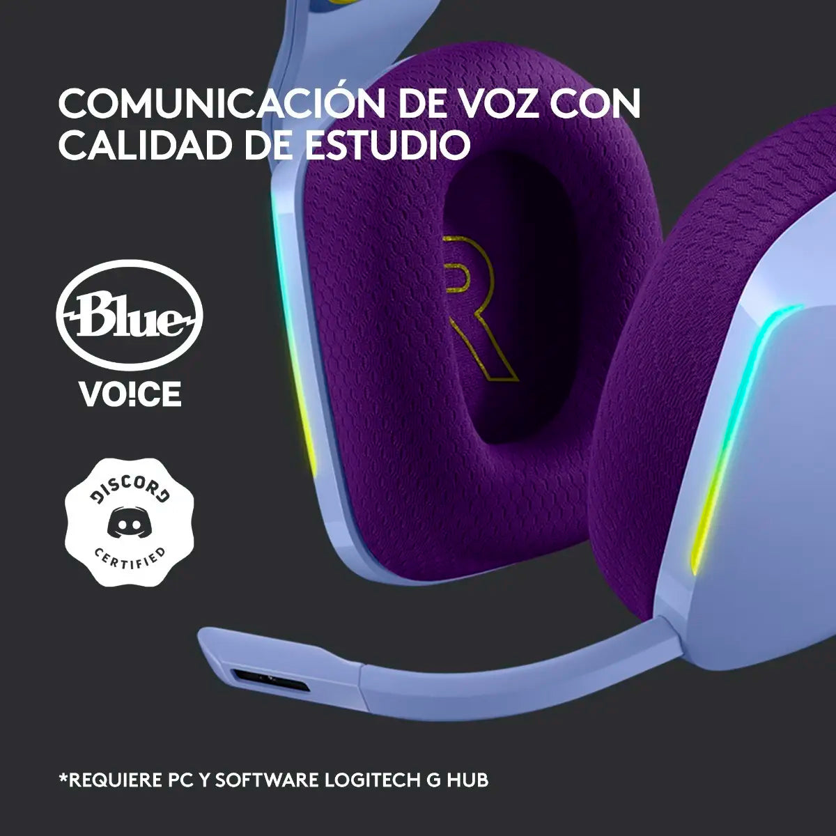 Audífonos Gamer Inalámbricos Logitech G Series G733 Lila Rgb