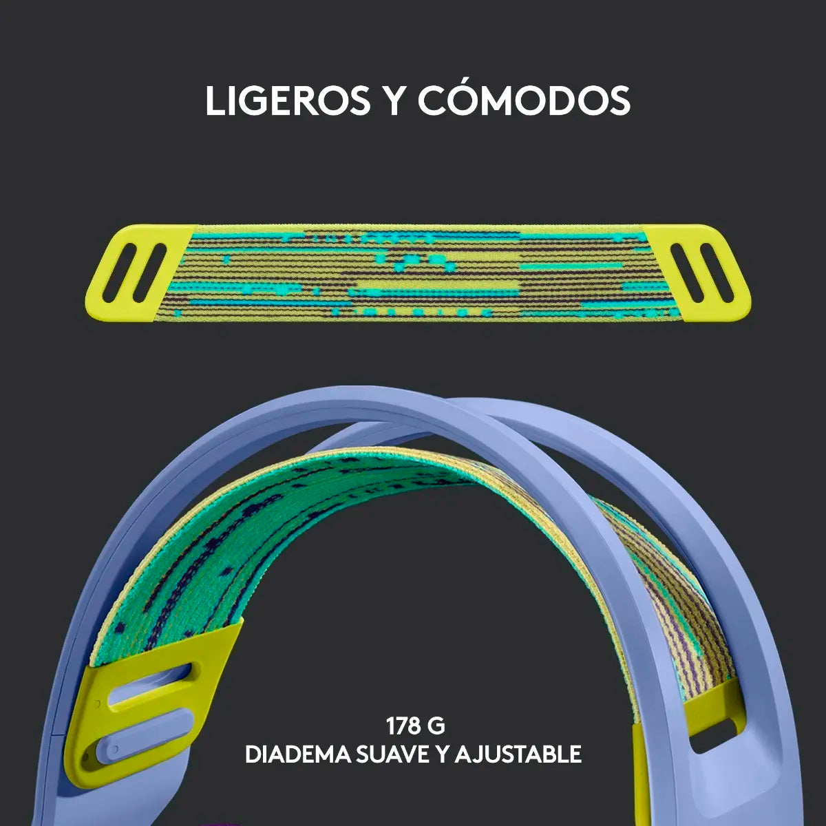 Audífonos Gamer Inalámbricos Logitech G Series G733 Lila Rgb