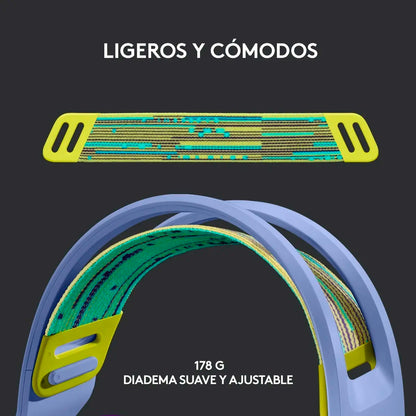 Audífonos Gamer Inalámbricos Logitech G Series G733 Lila Rgb
