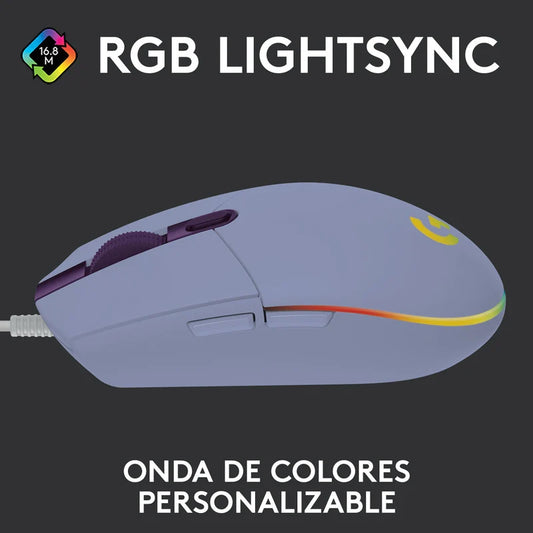 Mouse De Juego Logitech G Series Lightsync G203 Lila