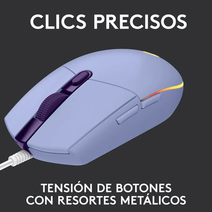 Mouse De Juego Logitech G Series Lightsync G203 Lila