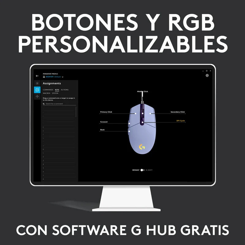 Mouse De Juego Logitech G Series Lightsync G203 Lila