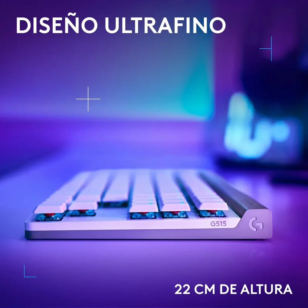 Teclado Gaming Logitech G515 LIGHTSPEED TKL RGB - Blanco