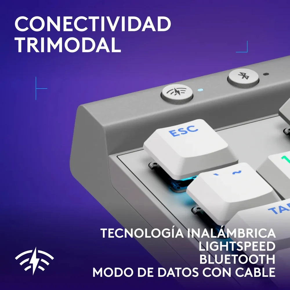 Teclado Gaming Logitech G515 LIGHTSPEED TKL RGB - Blanco