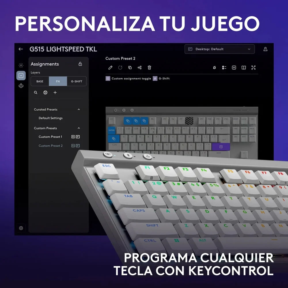 Teclado Gaming Logitech G515 LIGHTSPEED TKL RGB - Blanco