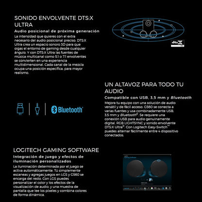 Parlantes Gamer Logitech G560 2.1 RGB LIGHTSYNC