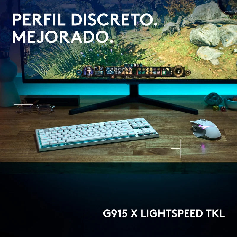 Teclado Gaming Logitech G915 X TKL LIGHTSYNC RGB Blanco