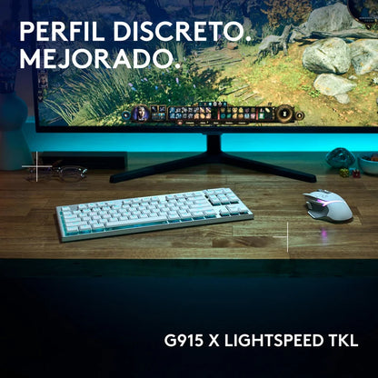 Teclado Gaming Logitech G915 X TKL LIGHTSYNC RGB Blanco