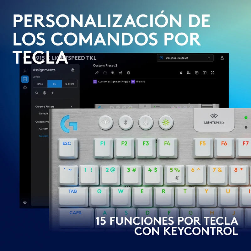 Teclado Gaming Logitech G915 X TKL LIGHTSYNC RGB Blanco