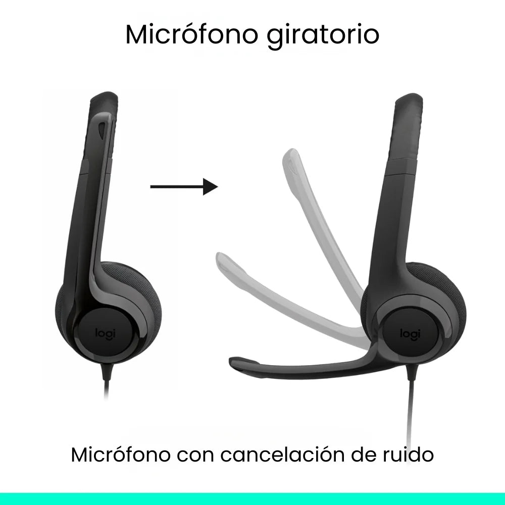 Diadema Logitech H390 Stereo Usb Typo-C - Negro