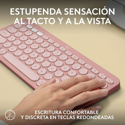 Teclado Inalámbrico Logitech K380s Bluetooth Pebble Rosa
