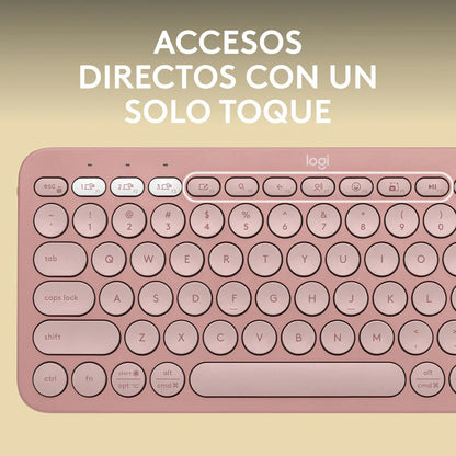 Teclado Inalámbrico Logitech K380s Bluetooth Pebble Rosa