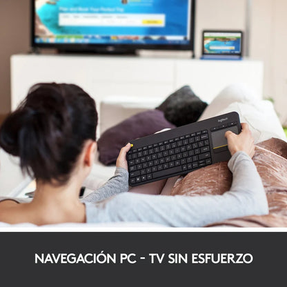 Logitech K400 Plus Teclado Inalambrico Touch Para Smart Tv
