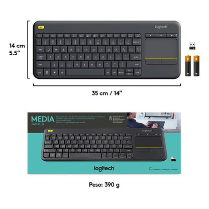 Logitech K400 Plus Teclado Inalambrico Touch Para Smart Tv