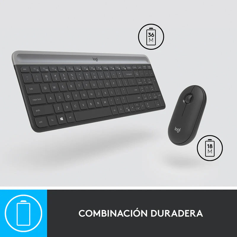 Combo Teclado y Mouse Logitech MK470 Slim inalámbricos Negro
