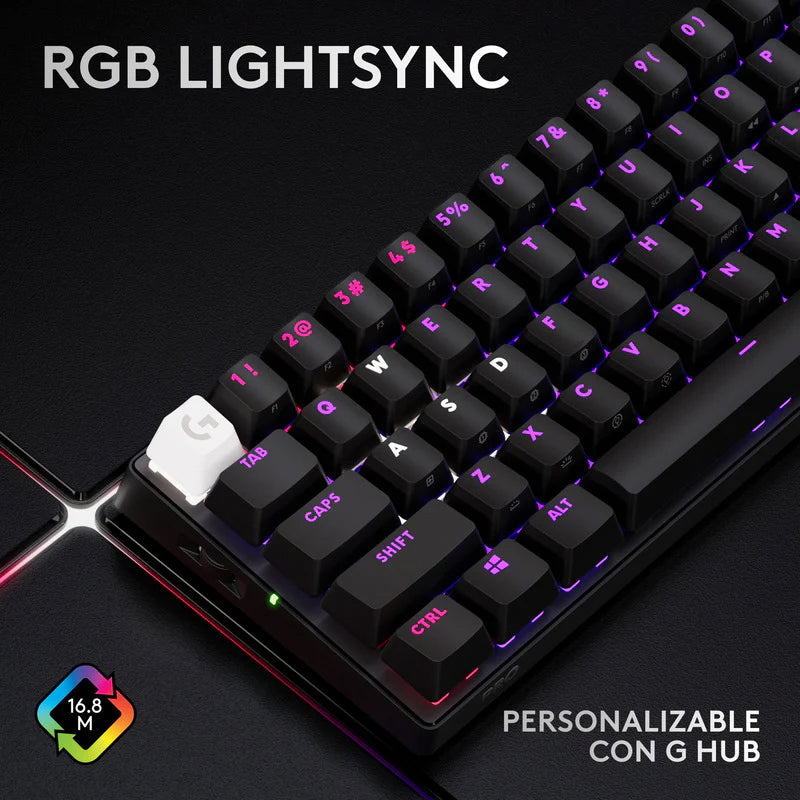 Teclado Gaming Logitech Pro X 60 LIGHTSYNC 60% RGB - Negro
