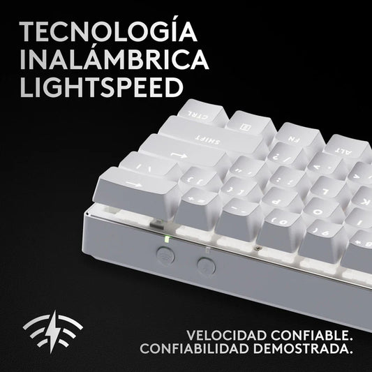Teclado Gaming Logitech Pro X 60 LIGHTSYNC 60% RGB - Blanco