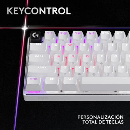Teclado Gaming Logitech Pro X 60 LIGHTSYNC 60% RGB - Blanco