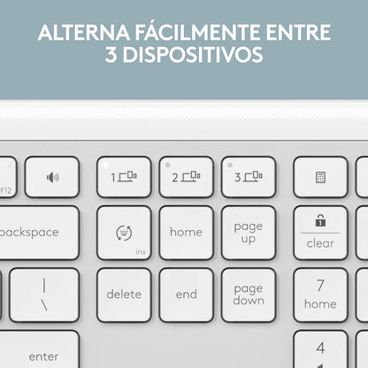 Teclado Inalámbrico Logitech Slim K950 Bluetooth - Blanco