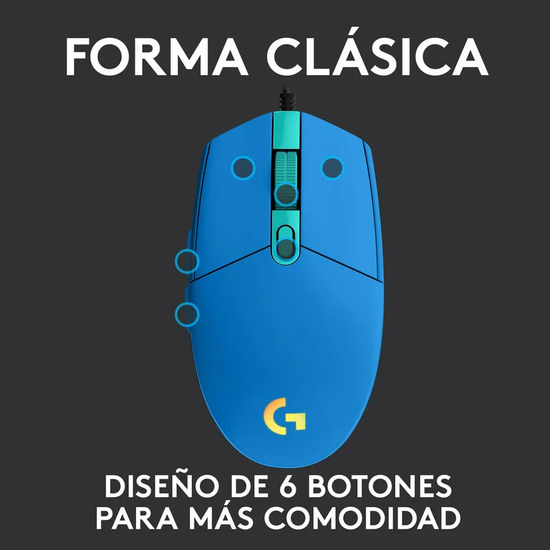 Mouse De Juego Logitech G Series Lightsync G203 Azul