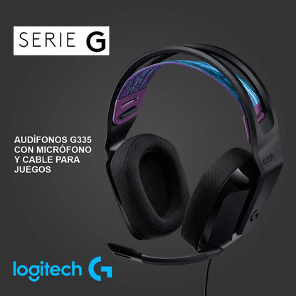 Diadema Gamer Logitech G335 PC, Xbox, Play Station y Switch 3.5mm Negro