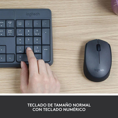 Logitech MK235 Combo Inalámbrico Teclado y Mouse Ambidiestro 1 Año de Garantía