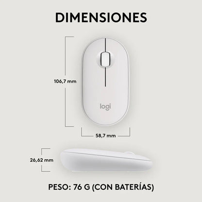 Mouse Logitech Pebble M350s Inalámbrico Bluetooth Usb Blanco