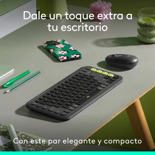 Combo Teclado y Mouse Inalámbrico Logitech POP Icon Grafito