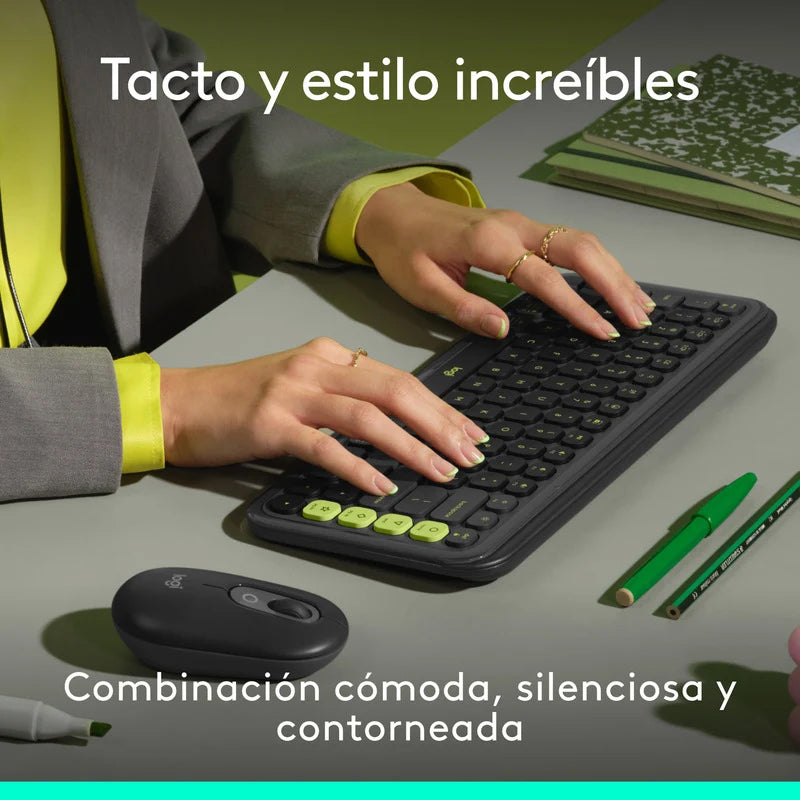 Combo Teclado y Mouse Inalámbrico Logitech POP Icon Grafito