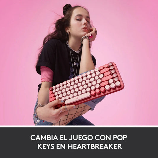 Logitech Teclado Bluetooth POP Keys Teclas con Emojis Heartbreaker