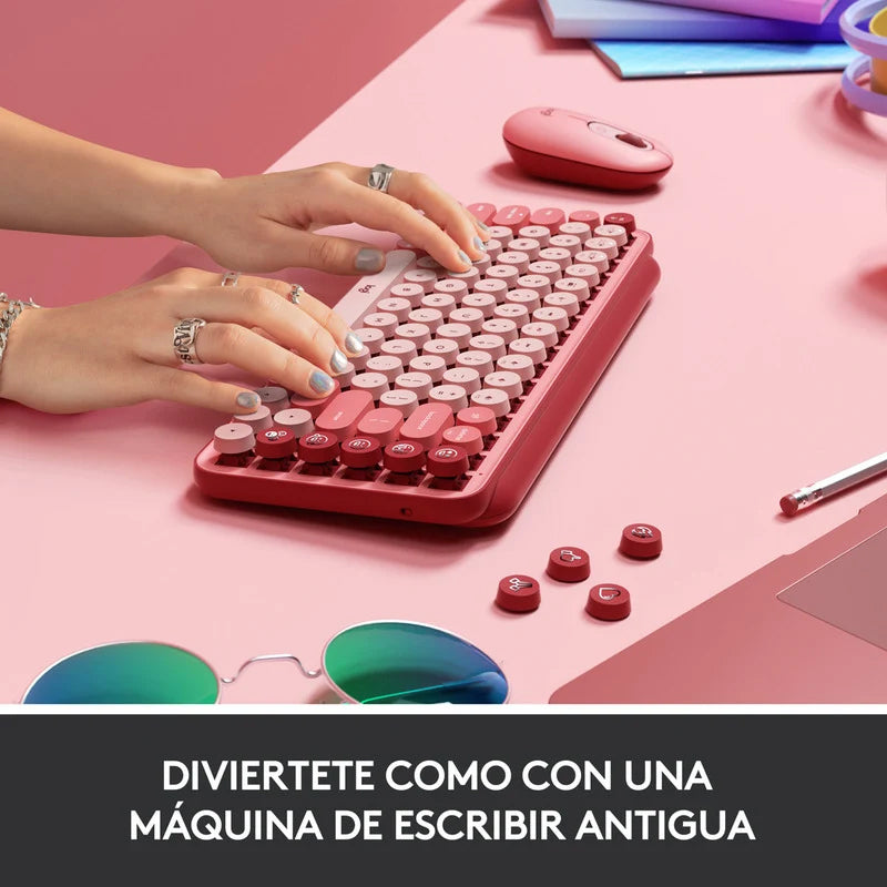Logitech Teclado Bluetooth POP Keys Teclas con Emojis Heartbreaker