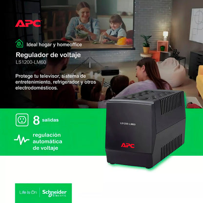 Regulador De Voltaje APC Ls1200-lm60 8 Tomas 600w Line-R