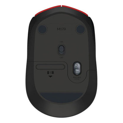 Mouse Inalámbrico Logitech M170 Rojo Y Negro