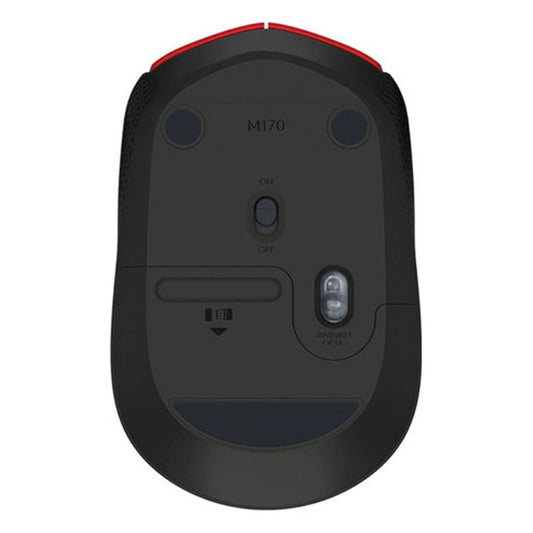 Mouse Inalámbrico Logitech M170 Rojo Y Negro