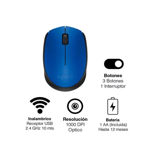 Mouse Inalambrico Logitech M170 - Azul