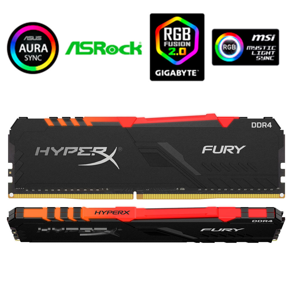 Memoria Ram Gamer Rgb 16gb Hyperx Fury Black Ddr4 3600 Mhz