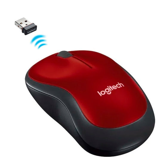 Mouse Inalámbrico Logitech M185 Win Mac Chrome Linux Rojo