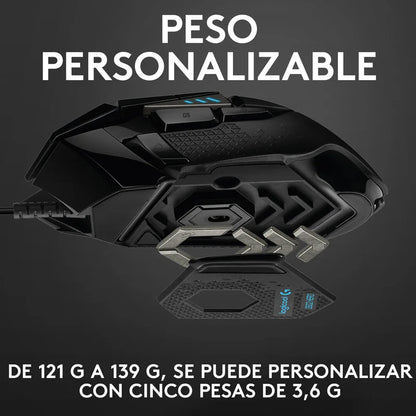 Mouse Gamer Logitech G502 HERO RGB 11 Botones Programable