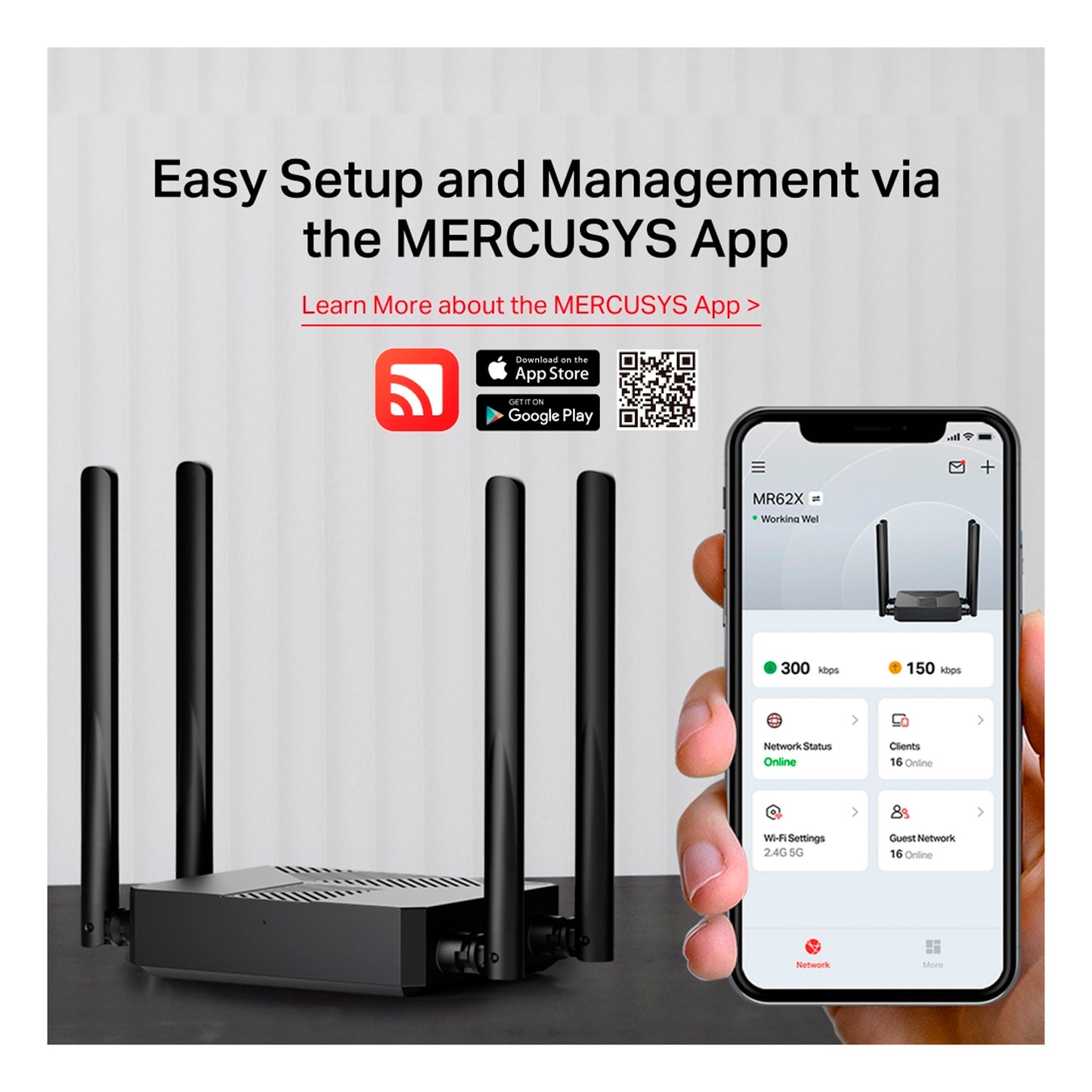 Router Mercusys Wifi 6 MR62X Banda Dual Ax1500