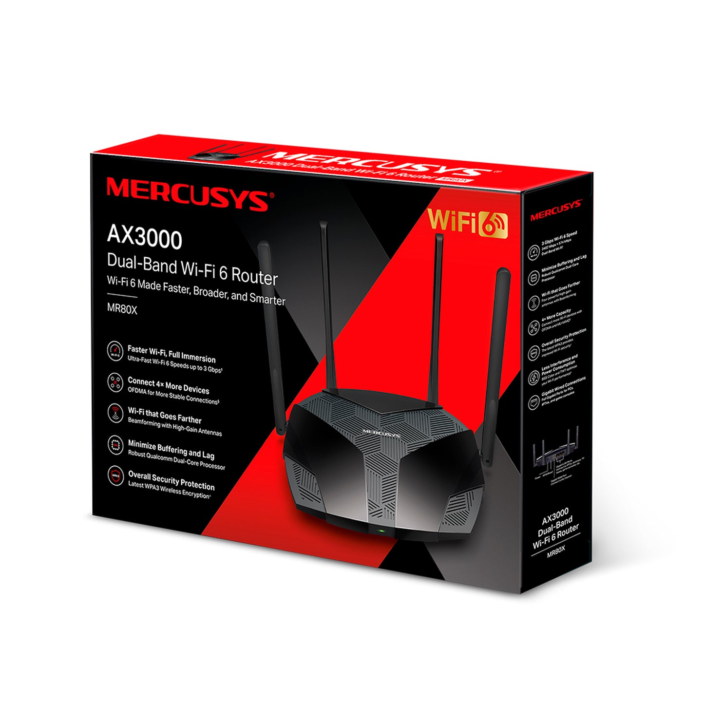 Router Mercusys MR80X Dual banda AX3000 Wifi 6