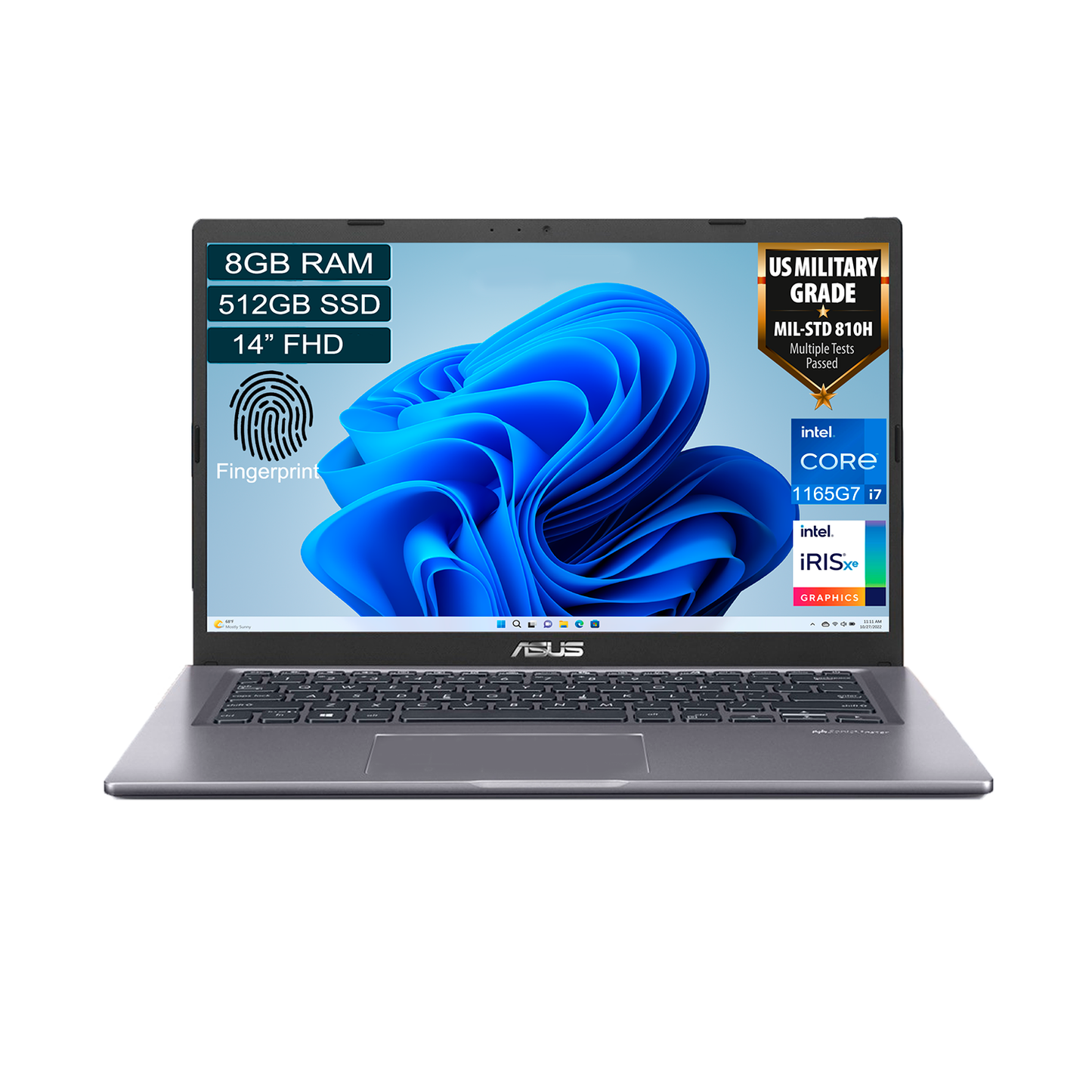 Portátil Asus P1412 Core I7 1165g7 8gb 512gb Windows 11 Pro
