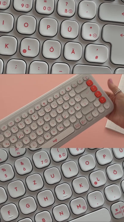Combo Teclado y Mouse Logitech Pop Icon Rosado y Blanco