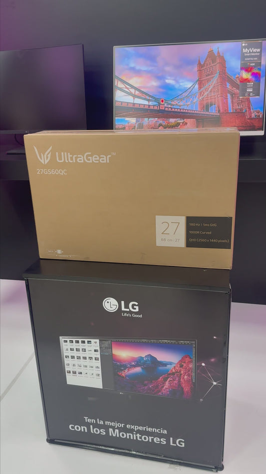 Monitor Curvo Gamer UltraGear LG 27GS60QC QHD 180Hz 1ms 27”