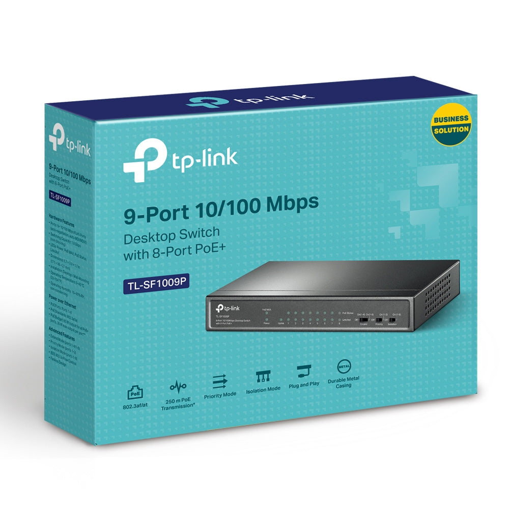 Switch Escritorio Tp-link Tl-sf1009p 8 Poe 9-port 10/100mbps