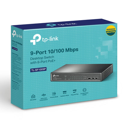 Switch Escritorio Tp-link Tl-sf1009p 8 Poe 9-port 10/100mbps