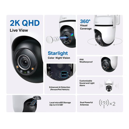 Cámara De Seguridad Tp-link Tapo C520WS Wifi 360° Full Hd