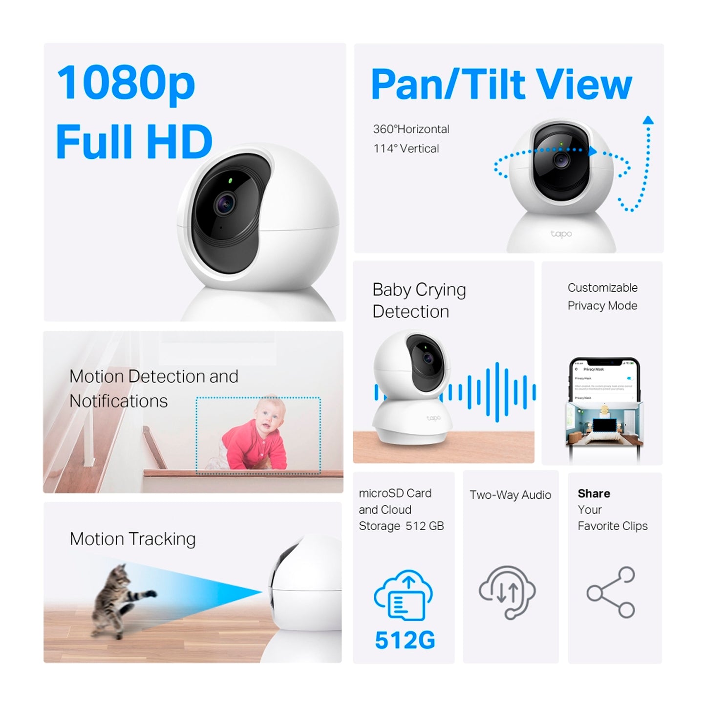 Cámara De Seguridad Tp-link Tapo C200 C Wifi 360° Full Hd