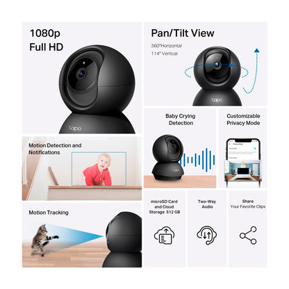 Cámara de seguridad TP-link Tapo C201 360 FHD x 2 Unidades