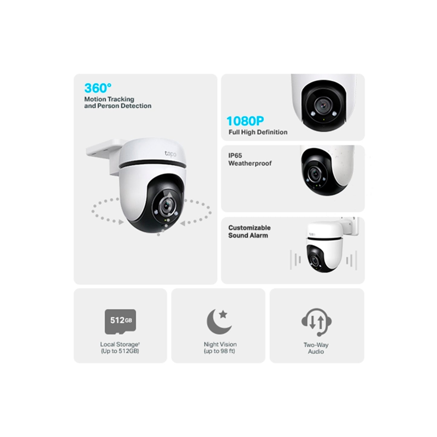 Camara Vigilancia Wifi Tp-link TC40 Exterior Fhd 360°