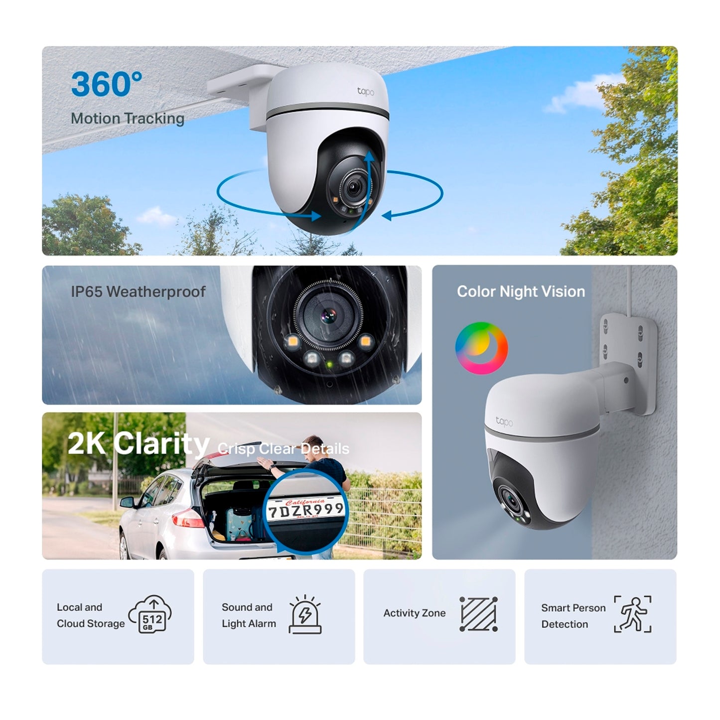 Camara Vigilancia Wifi Tp-link TC41 Exterior 2K 360°
